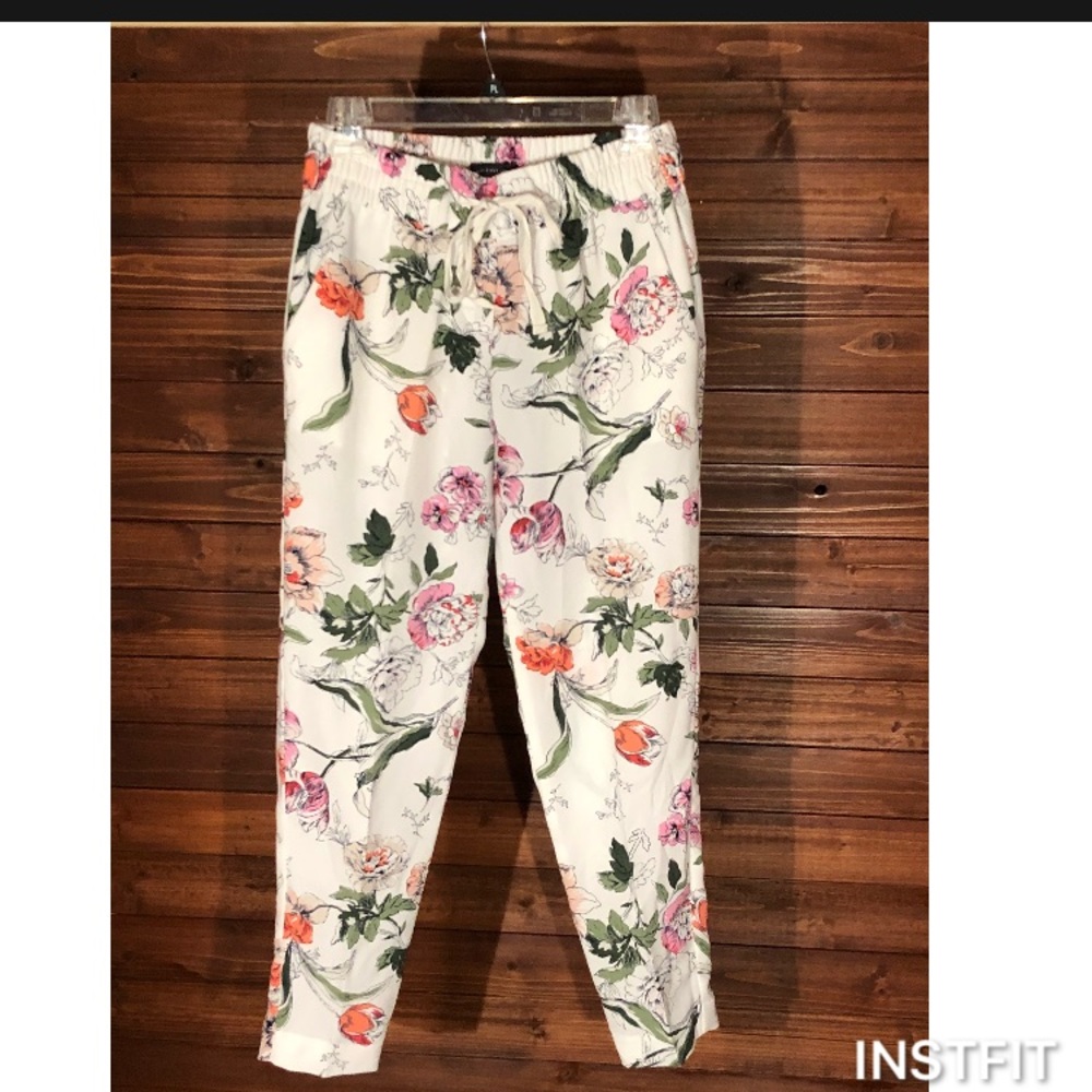 Ann Taylor white floral pants